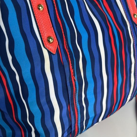 Vera Bradley Preppy Poly Crossbody Tote Bag Cobalt Stripe - Picture 14 of 16